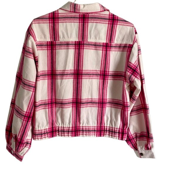 Jolie & Joy Juniors Button Down Pink and White Plaid Jacket Medium - Picture 6 of 11